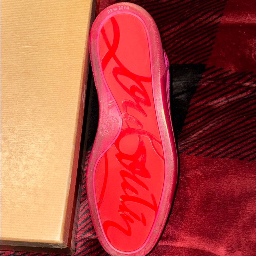 Christian Louboutin Pink High-Top Sneakers - Picture 7 of 12